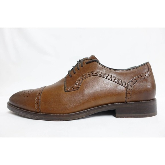 JOHNSTON & MURPHY Men Dress Shoes Halford Brown 10M-US/9UK Cap-Toe Brogued Derby main image 9